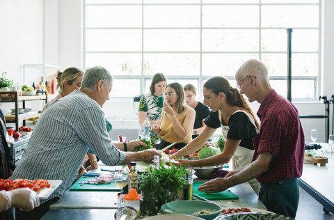 Karima Hazim (second from right) at a Sunday Kitchen class in Sydney