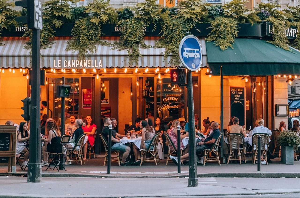 Outdoor restaurant in France