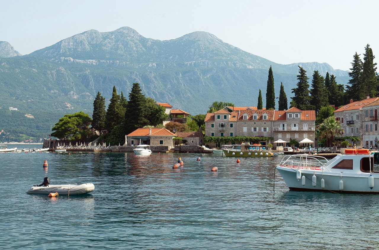 The village of Rose, at the entrance to the Bay of Kotor, Montenegro