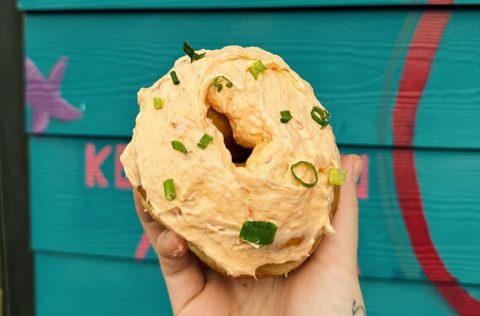 Salmon brioche donut from Jellyfish Donuts in Ketchikan, Alaska