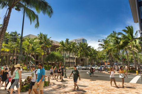 Kalakaua Avenue-Oahu-Honolulu-Hawaii-USA