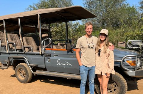 Amber Hunter and family on safari in South Africa