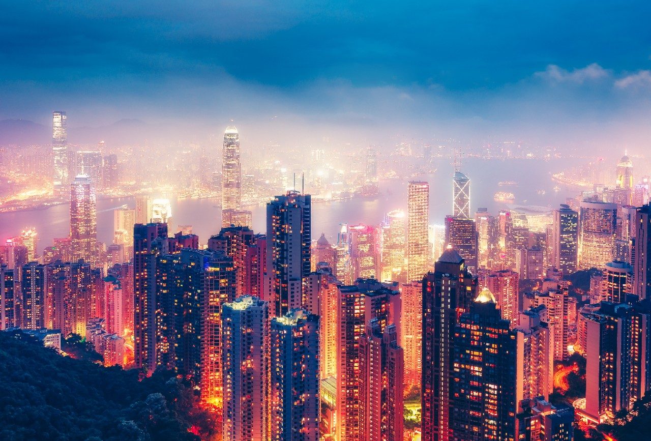 hong kong night skyline