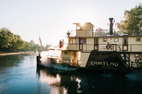 Murray River Paddlestreamer Emmylou cruising down the Murray in NSW