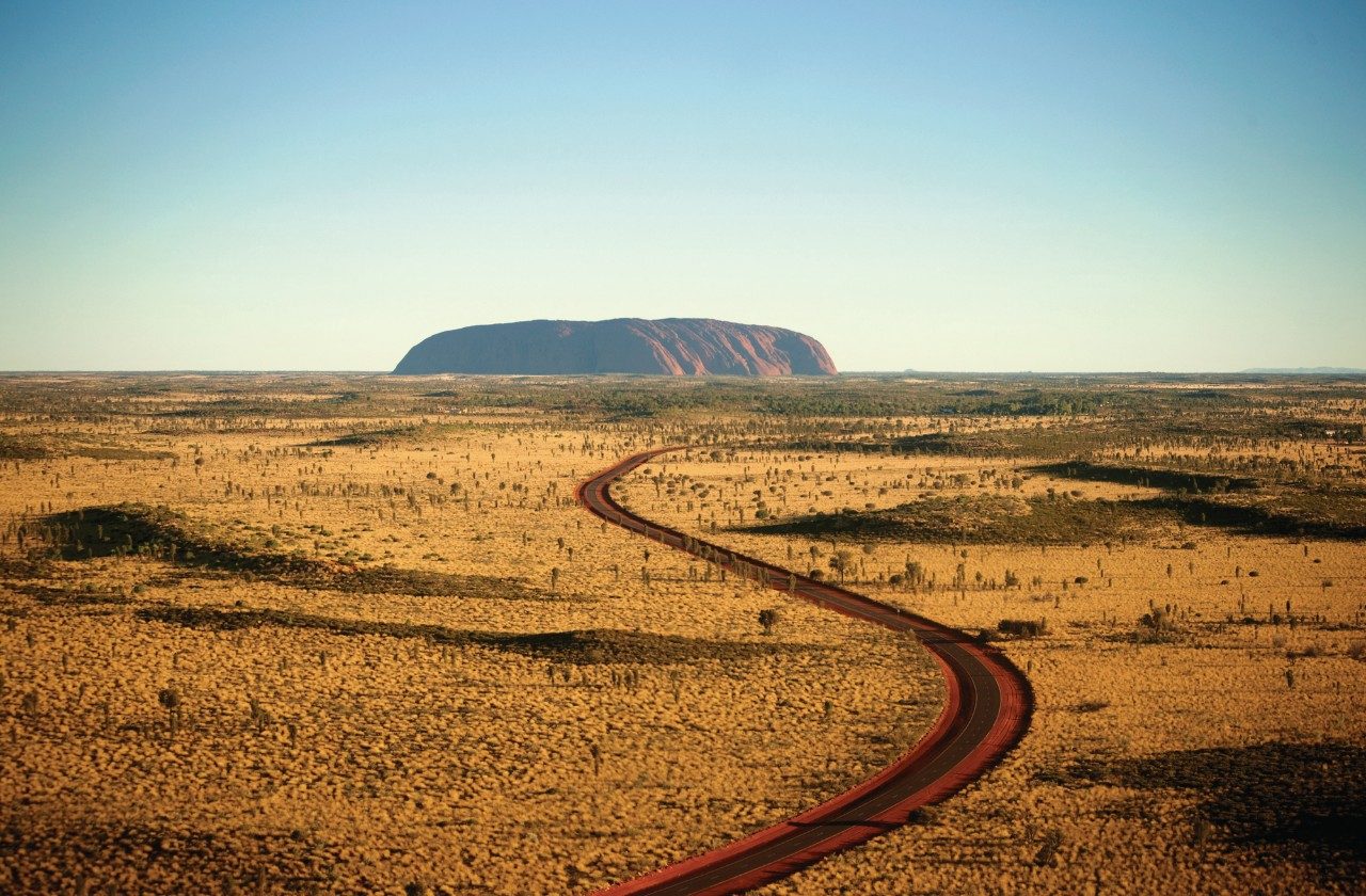 Aerial view of Uluru during the daytime