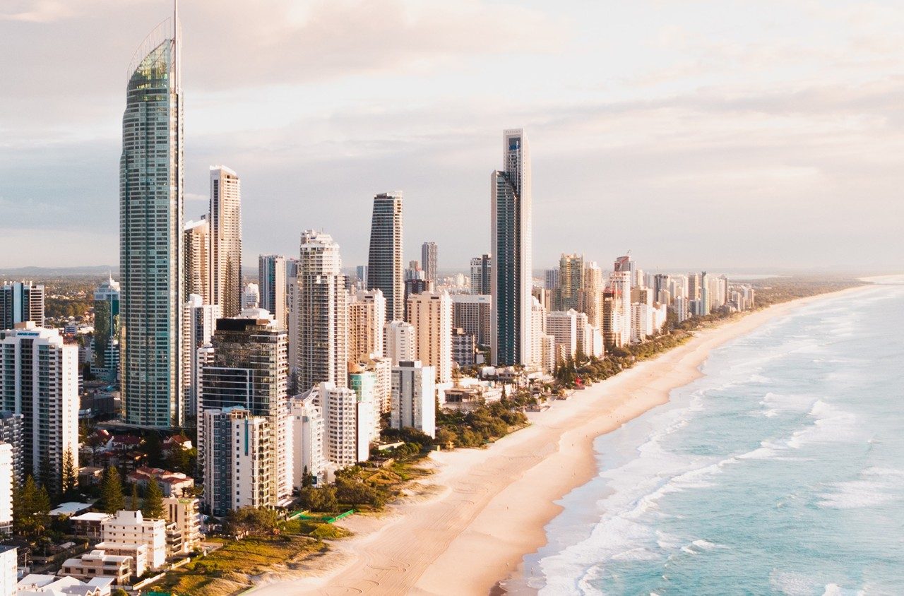 gold coast skyline beach aerial 