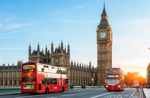 red double decker bus big ben london