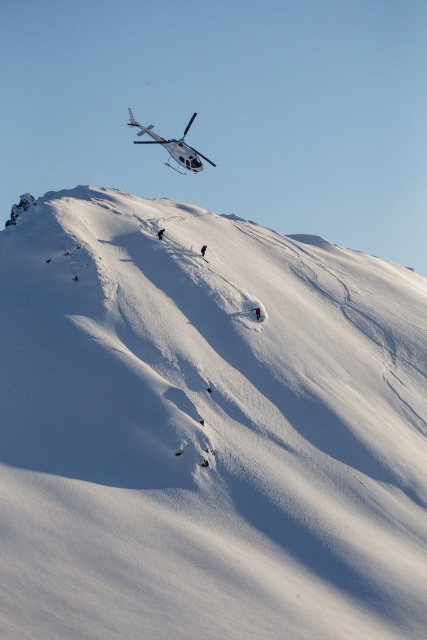 Heli-skiing in Mount Aspiring National Park, New Zealand