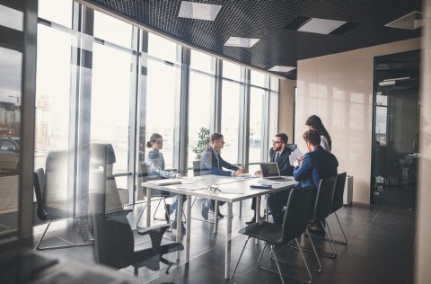 Team in a business meeting