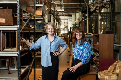 The Melbourne Theatre Company’s co-CEOs Anne-Louise Sarks and Sally Noonan