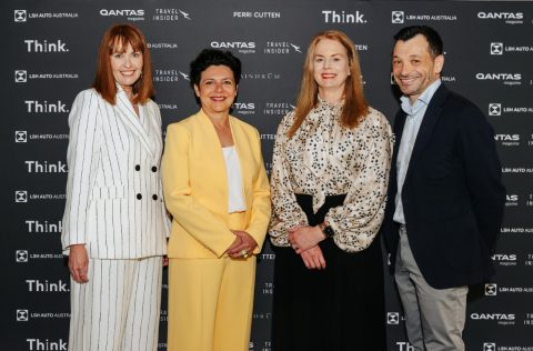 Renae Lattey, a panelist at the Qantas Think. 2024 event, with Kirsten Galliott, Jono Nicholas and Georgie Harman