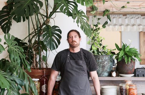 Portrait of chef Matt Adams of Tasmania's Timbre restaurant