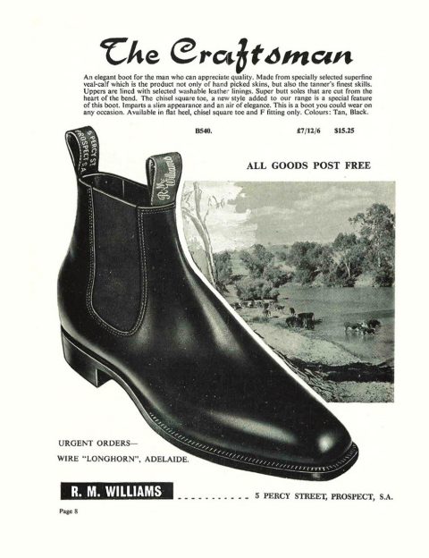 The Craftsman boot in a 1966 R.M. Williams catalogue