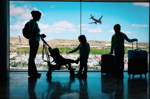 Family at the airport